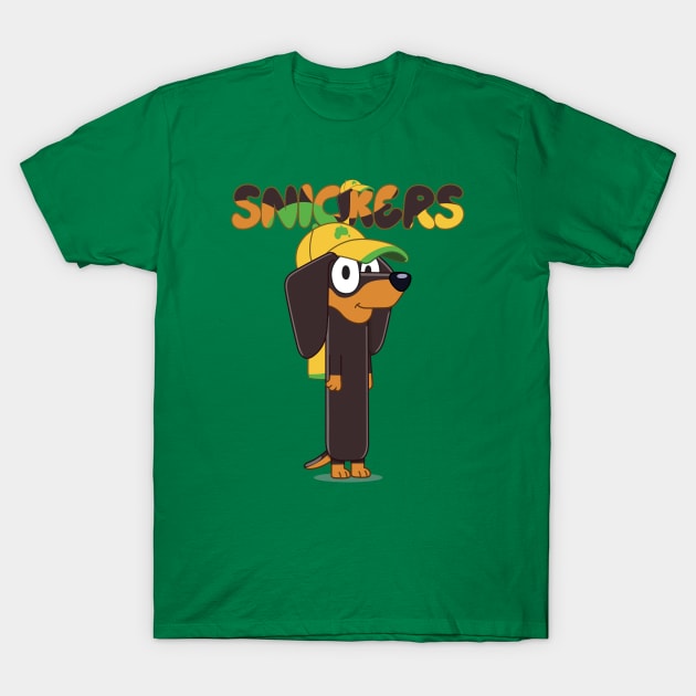 Snickers He is a sausage dog T-Shirt by KOMIKRUKII